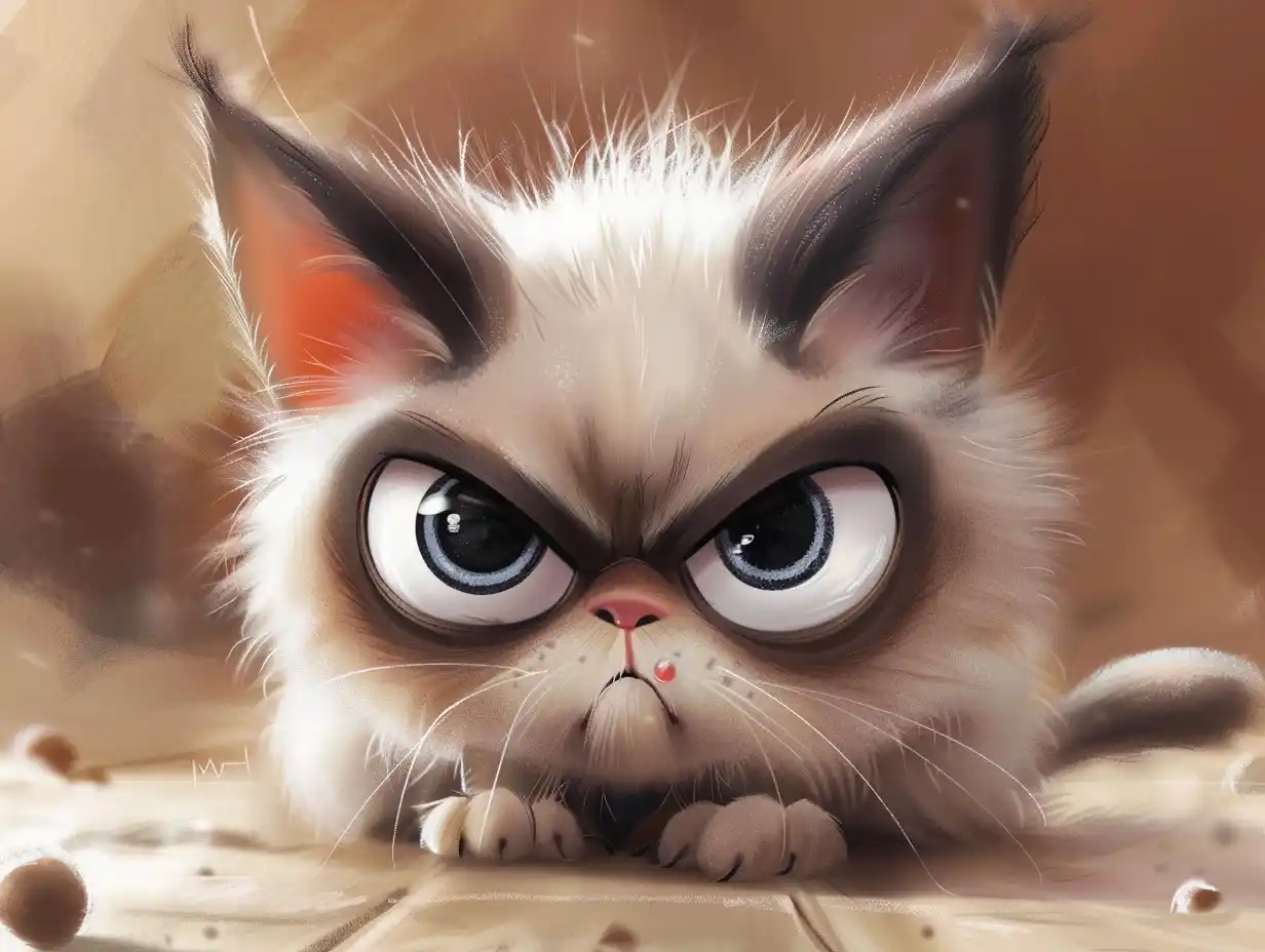 Anime Grumpy Cat Hunt Midjourney提示词