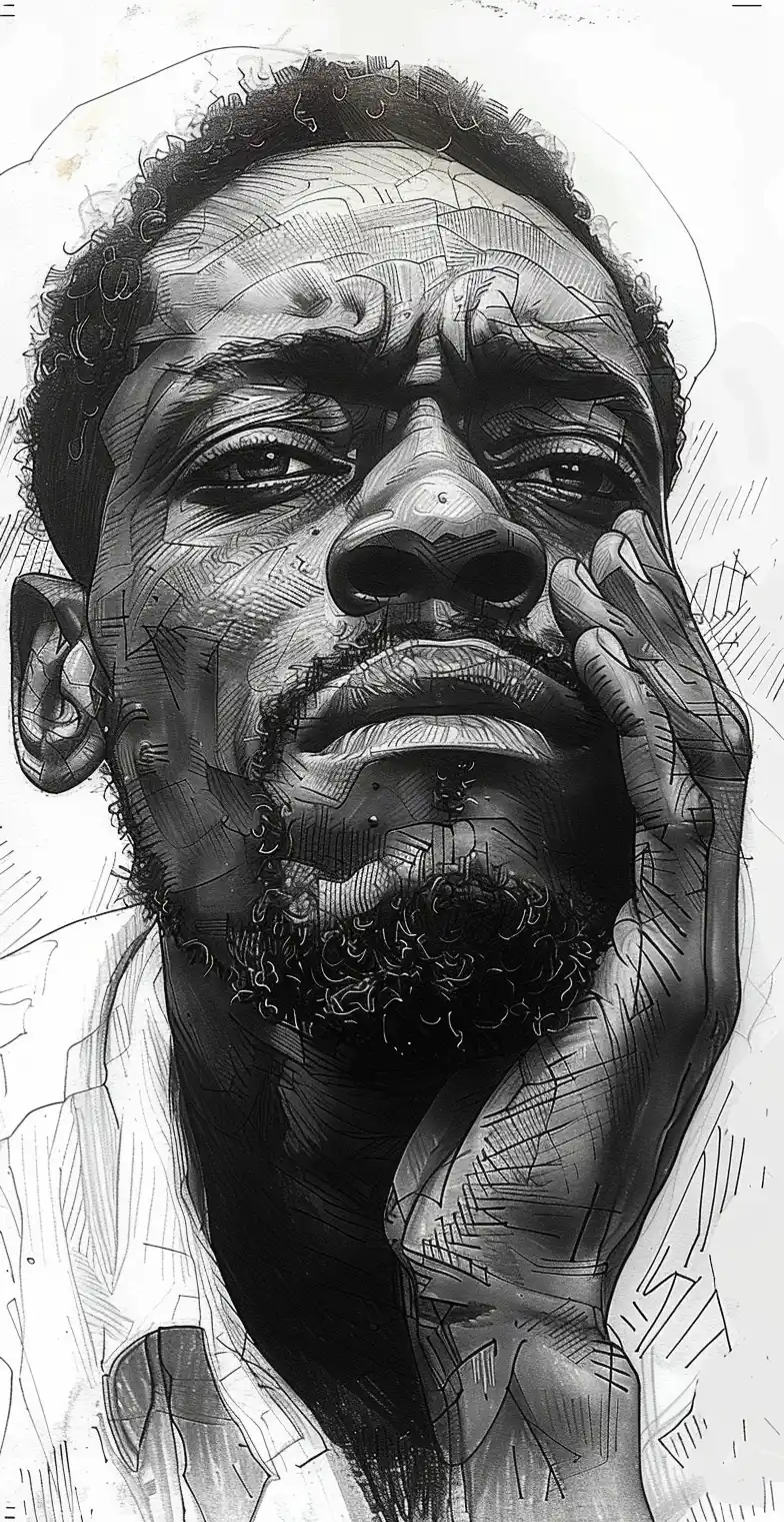 Akira-Style African Man Midjourney提示词