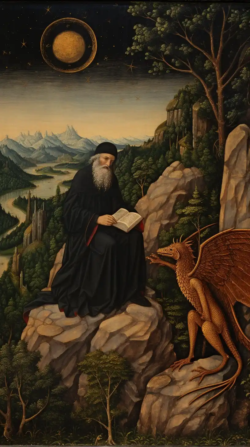 Byzantine Wizard Cliff Dragon Midjourney提示词