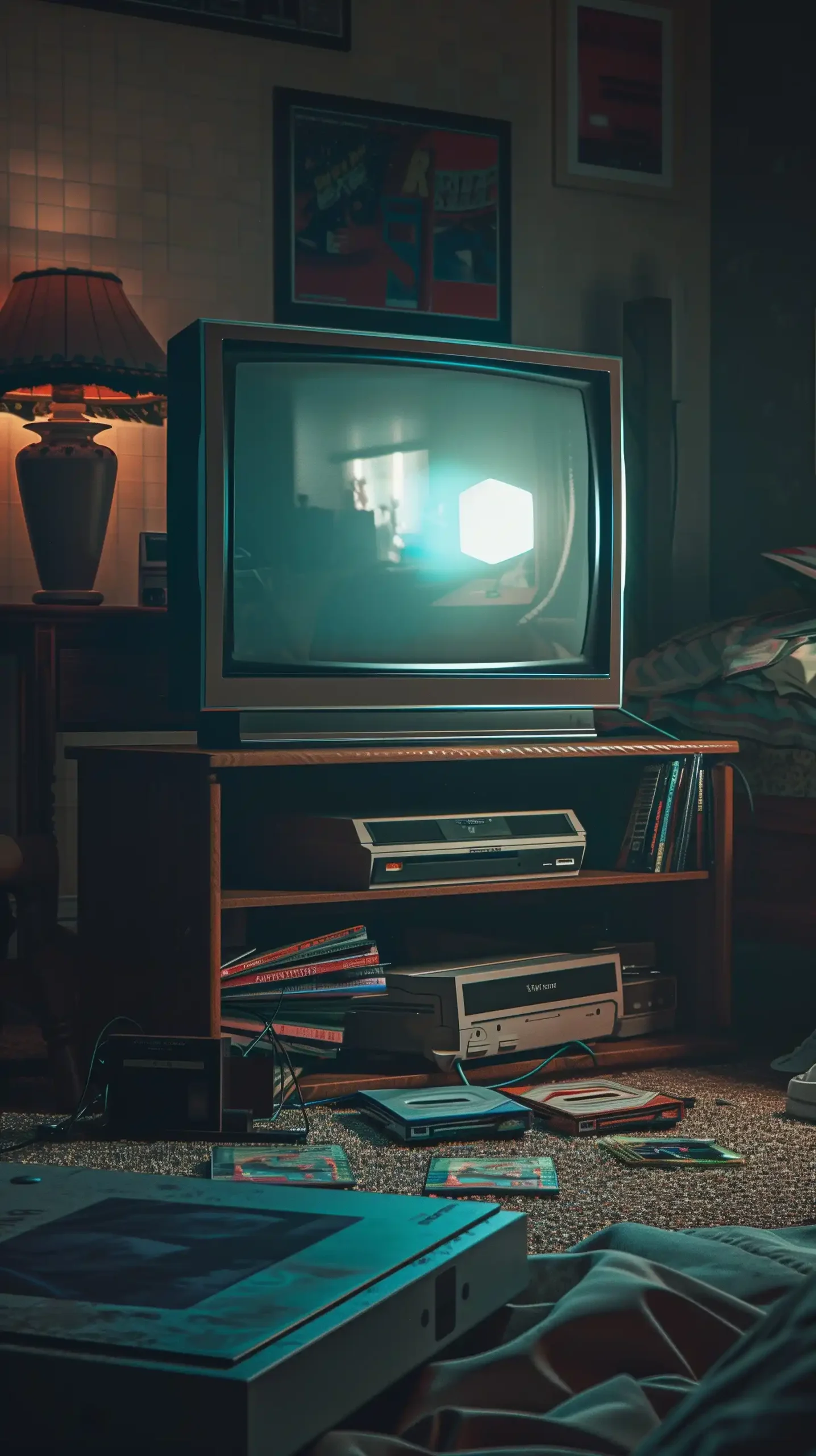 90s Bedroom with CRT TV Midjourney提示词
