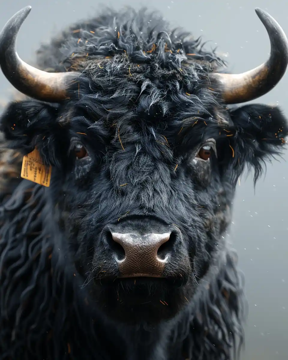 Realistic Yak Fur Portrait Midjourney提示词