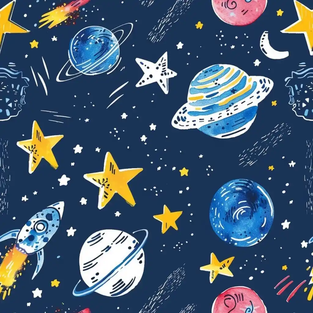 Galaxy Cartoon Handpainting Midjourney提示词