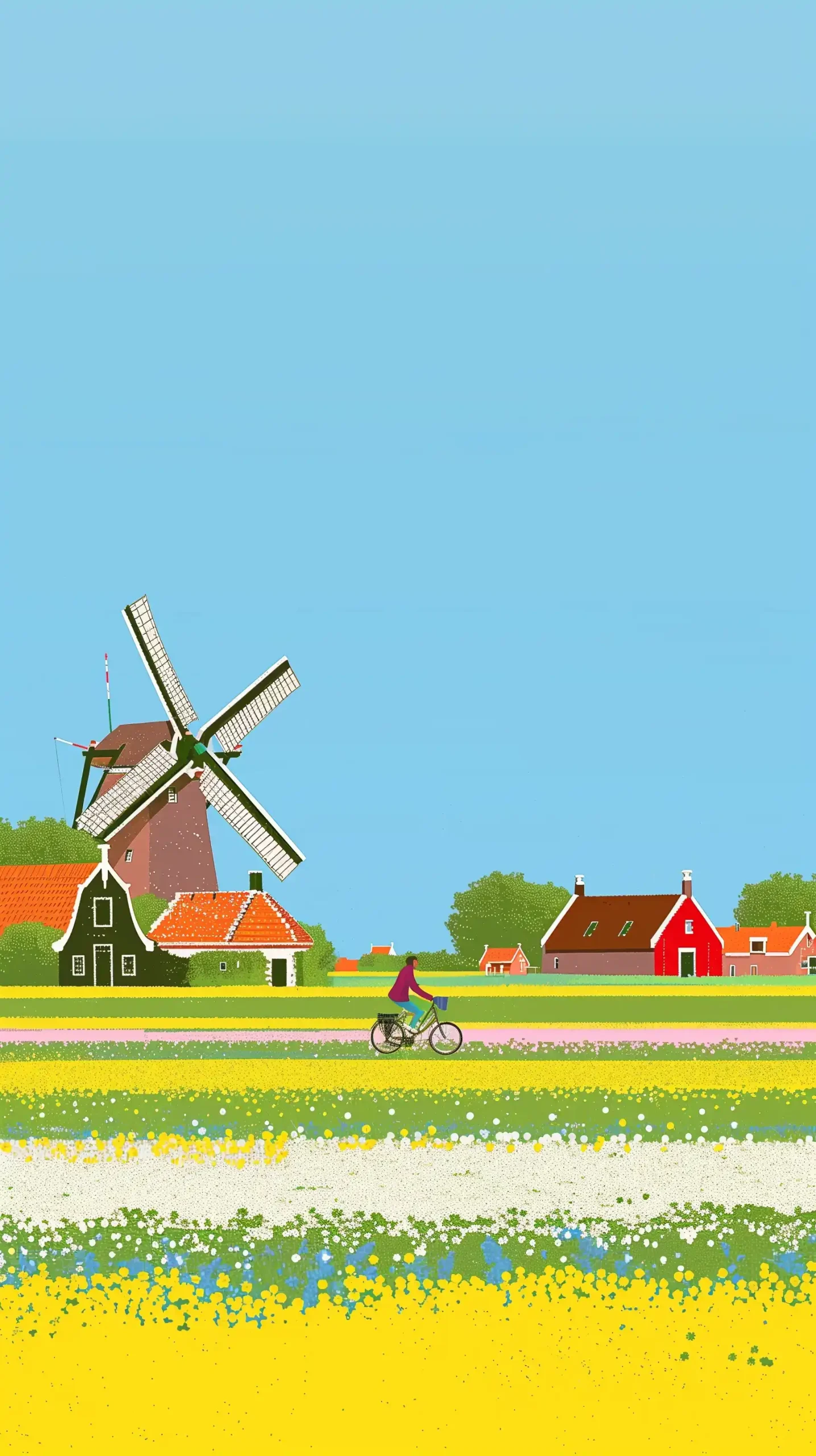 Vintage Dutch Countryside Clipart Midjourney提示词