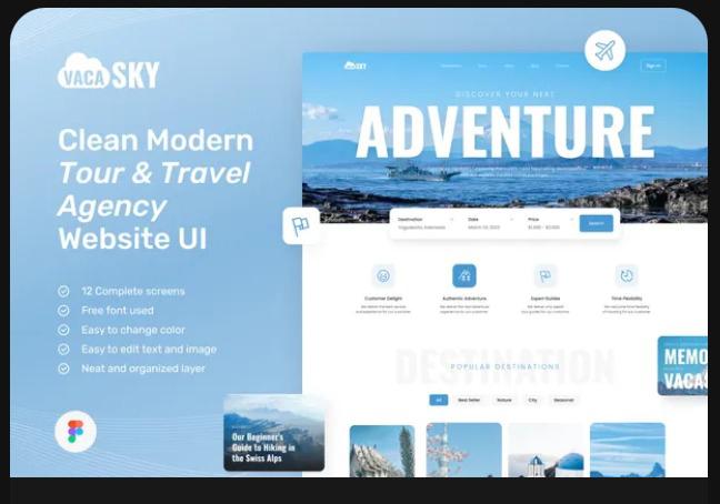 Vacasky – Clean Modern Tour & Travel Agency Website