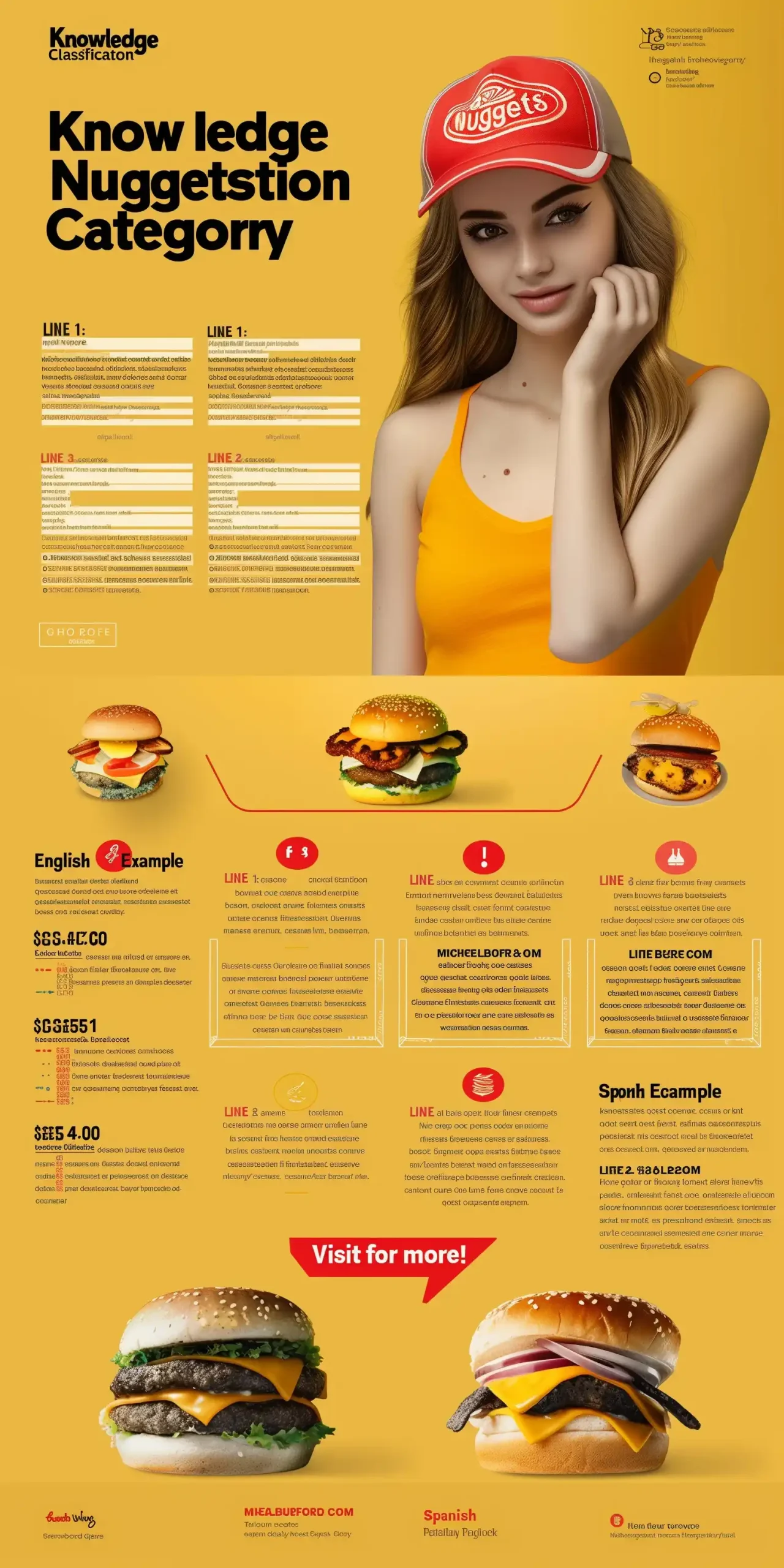 Fast Food Infographic Design Midjourney提示词