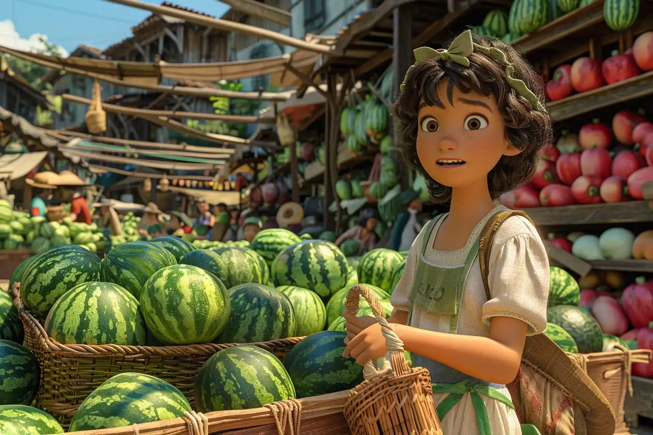 Farmers Market Girl 4D Midjourney提示词