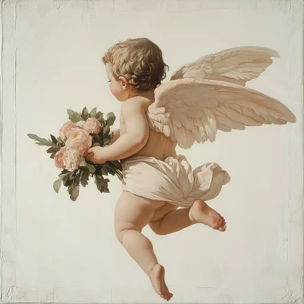Renaissance Cherub with Flowers Midjourney提示词