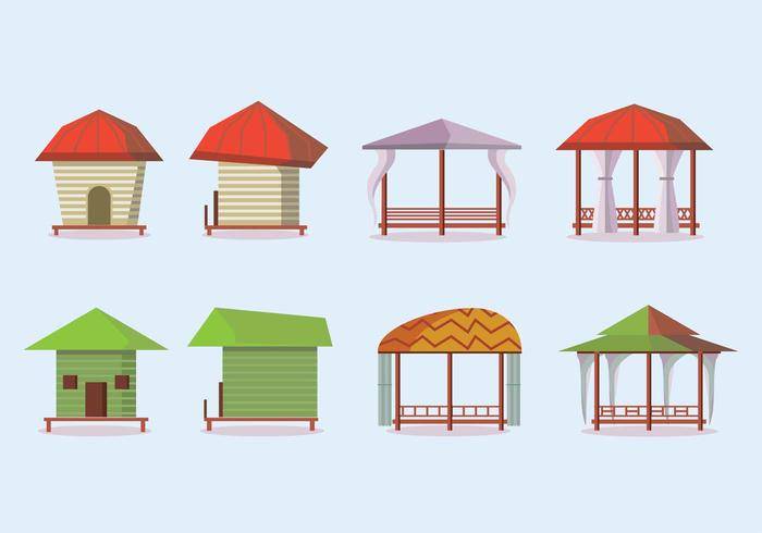 海滨小屋矢量图标