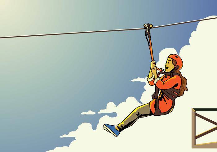 年轻女性Zipline车手