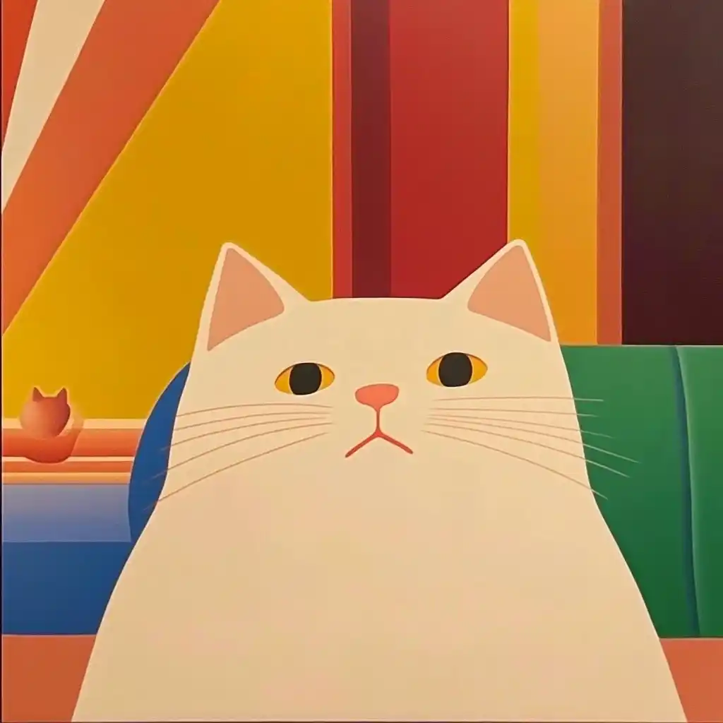 Cute Cat Illustration Midjourney提示词