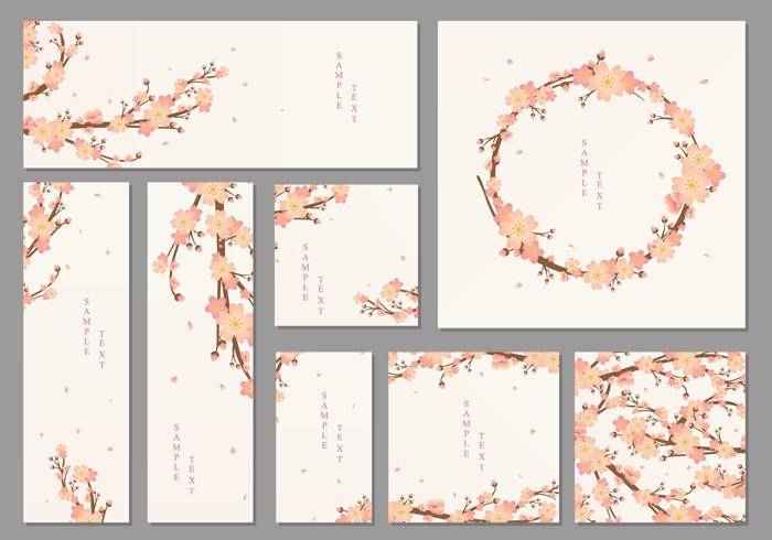 桃花卡矢量