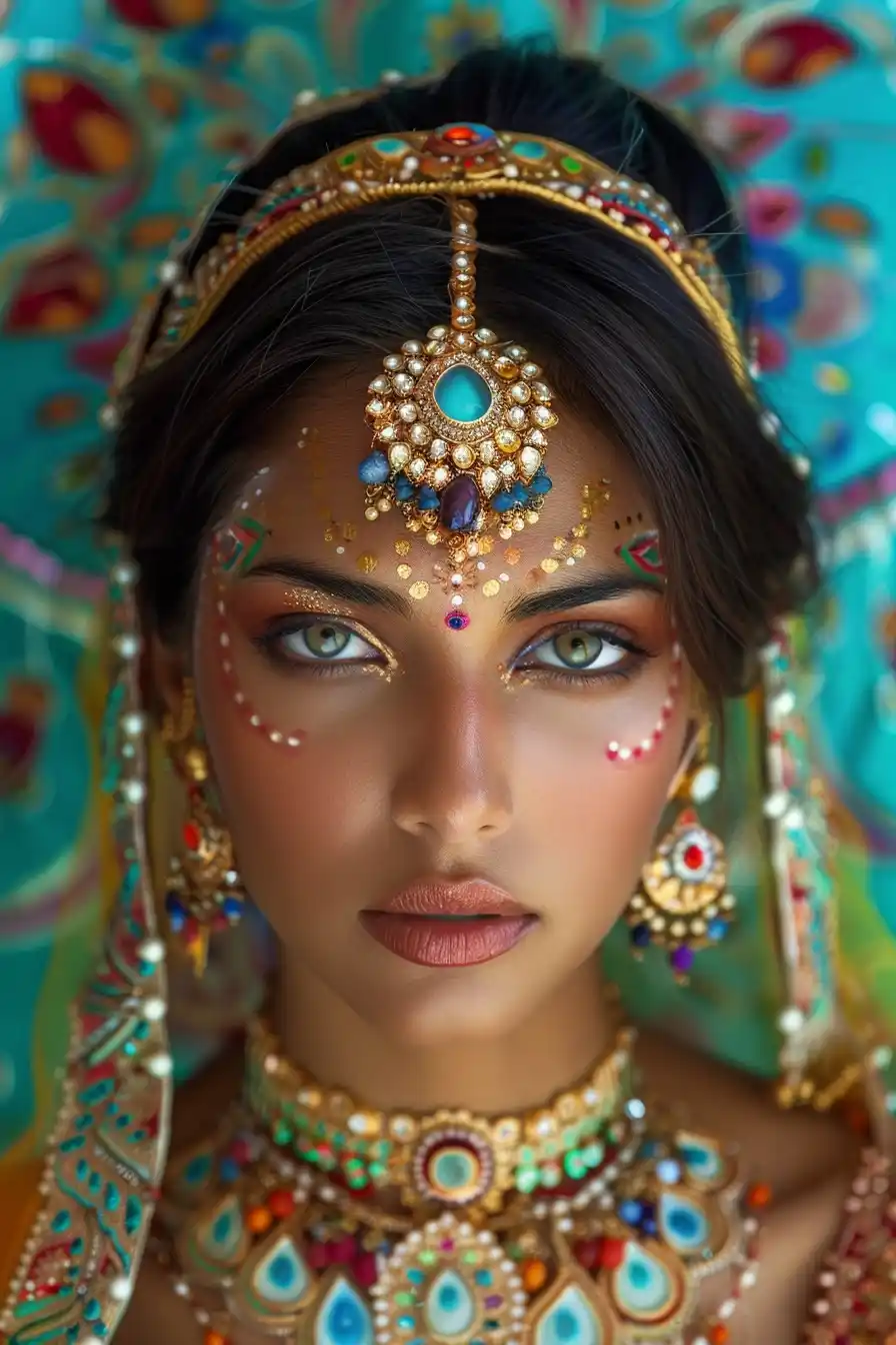 Colorful Indian Portrait Midjourney 提示词生成效果
