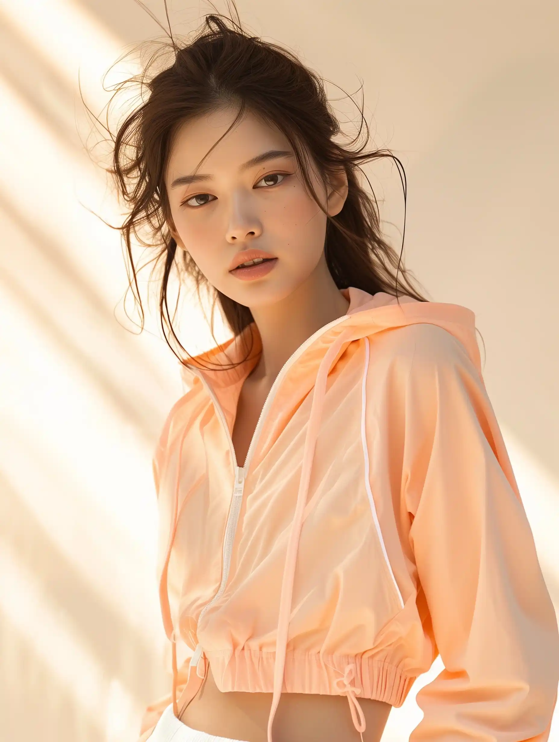 Fashionable Chinese Athlete Outdoors Midjourney提示词