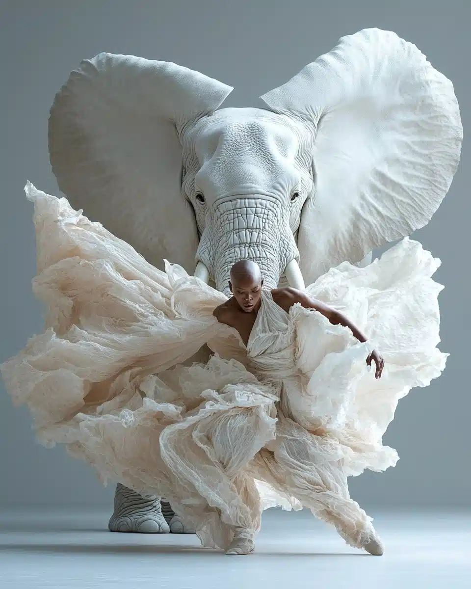 Elephant Dancer in Motion Midjourney提示词
