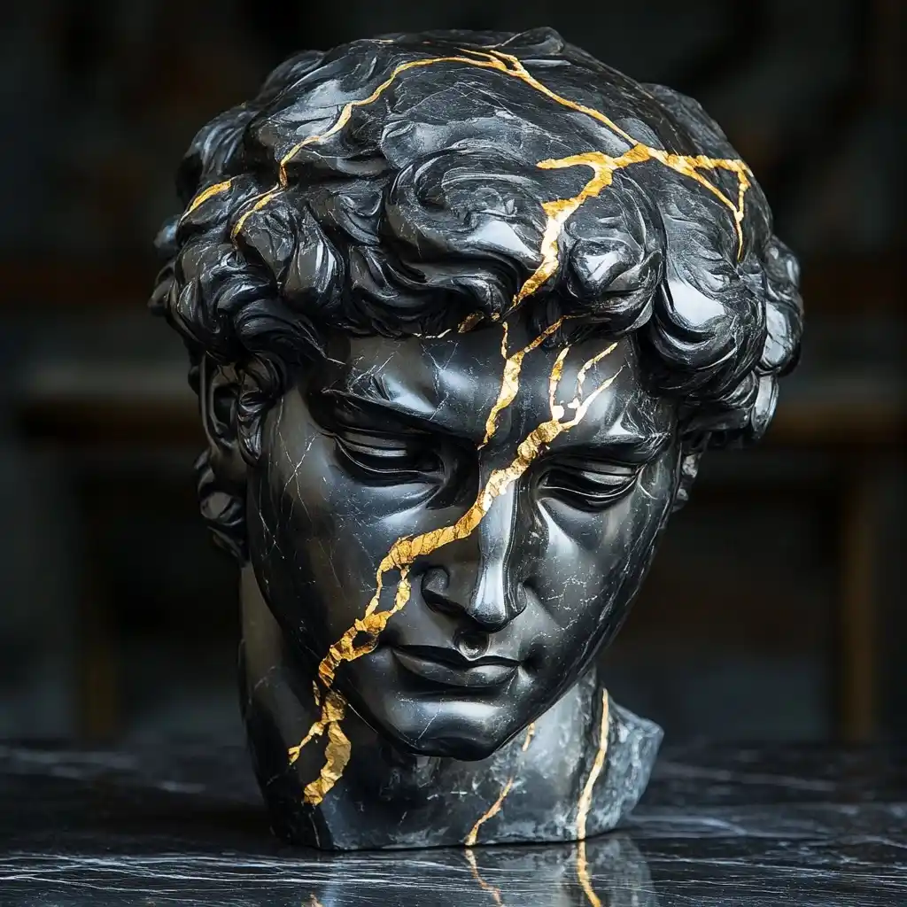 David in Black Marble Midjourney提示词