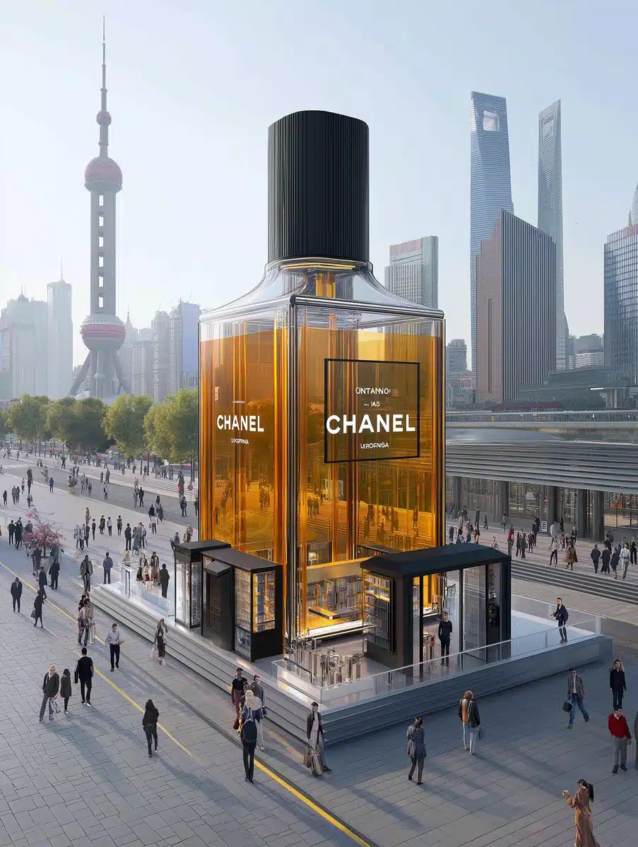 Chanel Pavilion in Shanghai Midjourney提示词