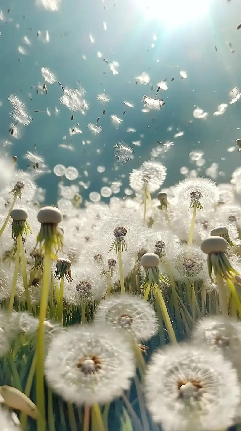 Dandelion Field Overhead View Midjourney提示词