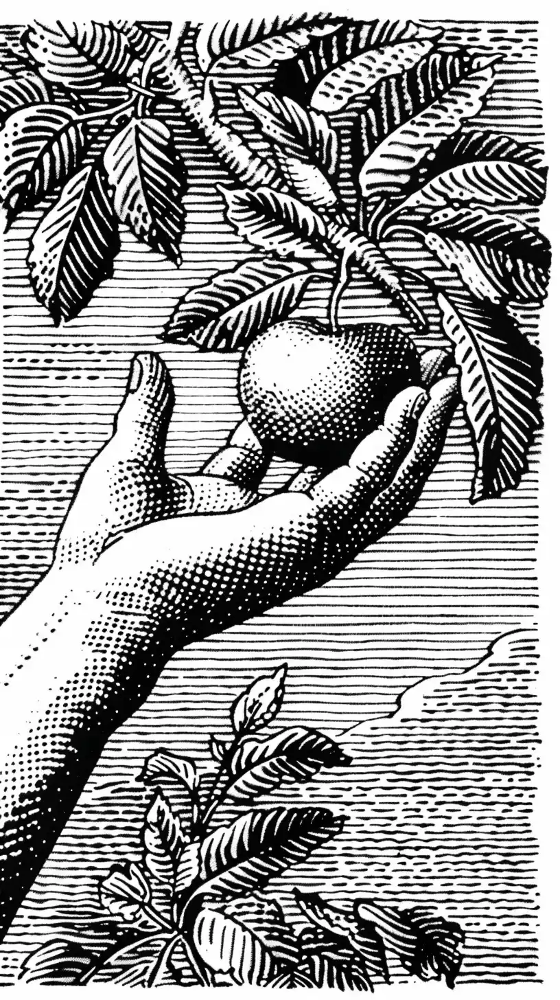 Hand Harvesting Apple – AR 916 Midjourney提示词