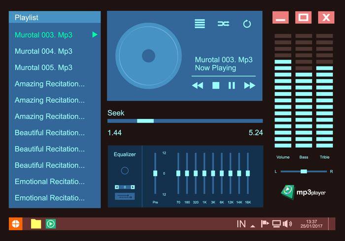 MP3播放器栏免费矢量