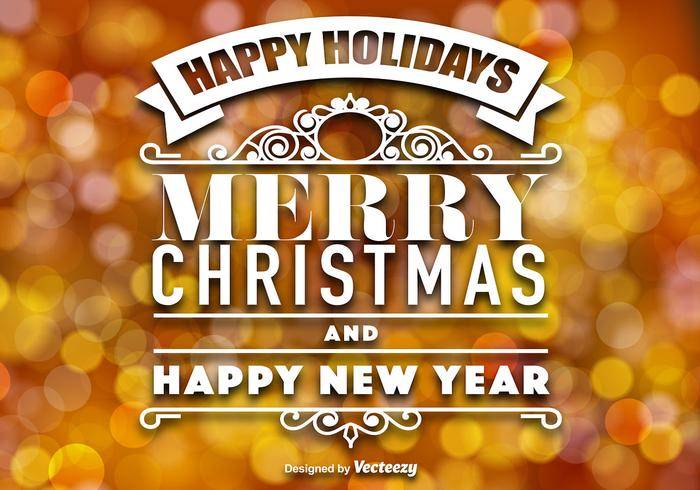 矢量圣诞快乐橙色颜色散景