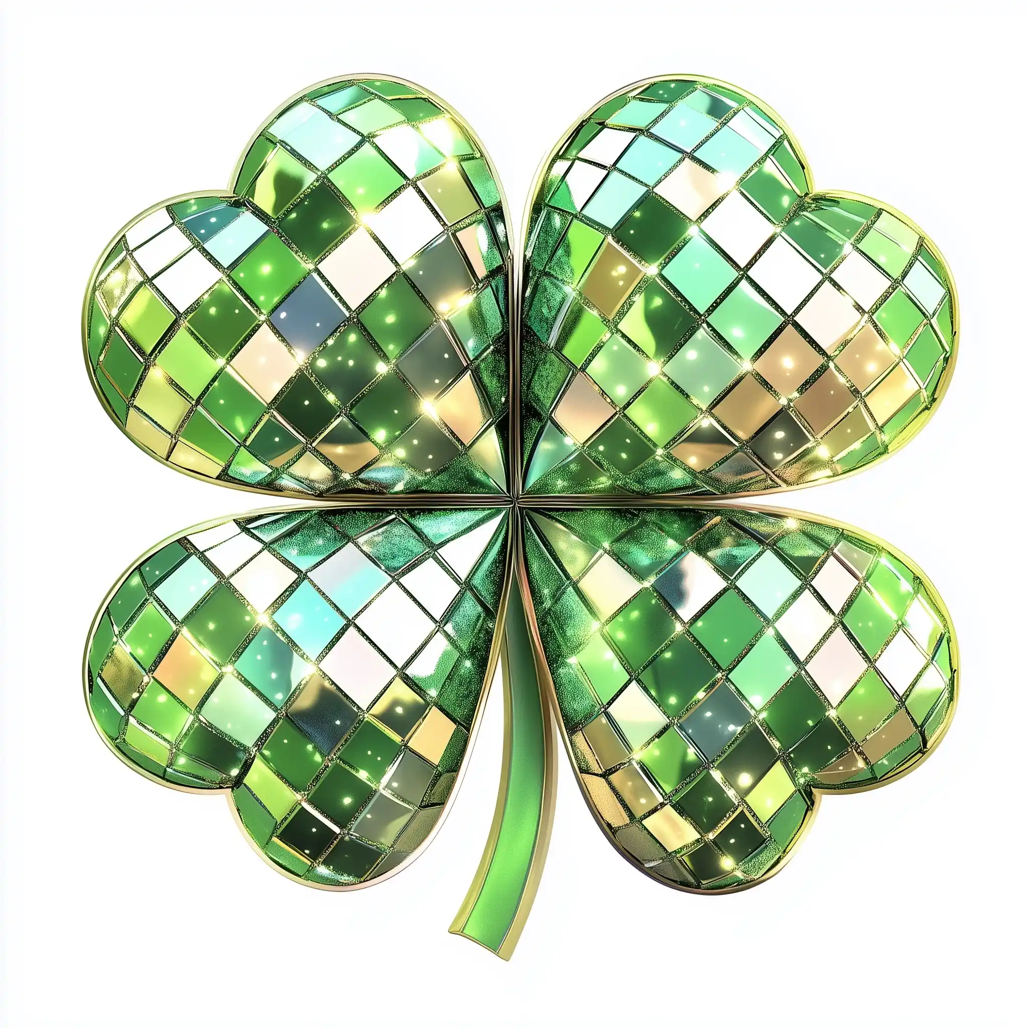 Disco Ball Clover Illustration Midjourney提示词