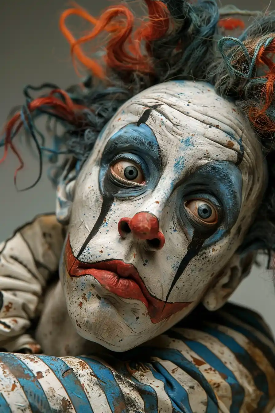 Striped Clown by Raffaello Midjourney提示词