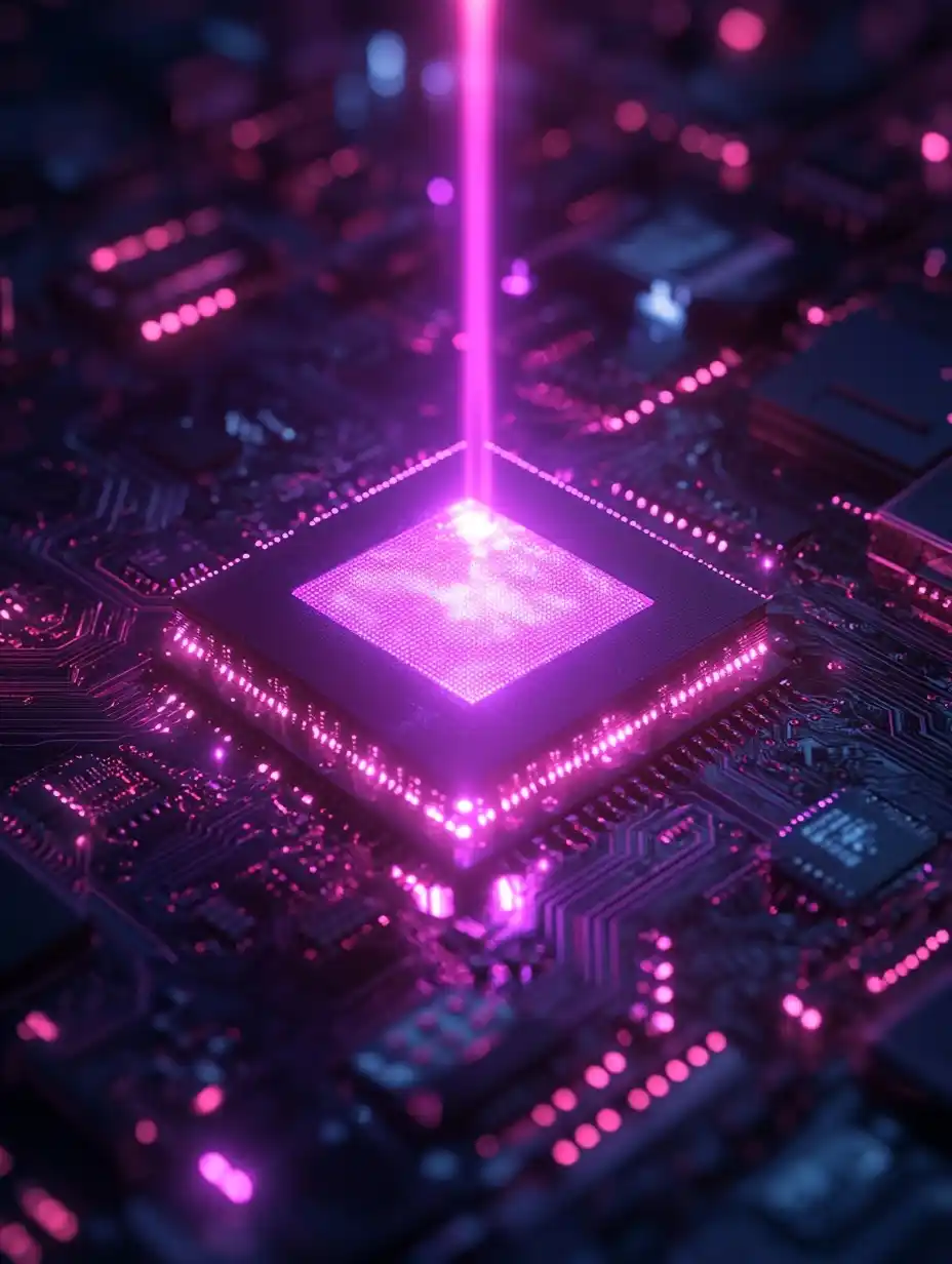 Illuminated Chip Illustration Midjourney提示词