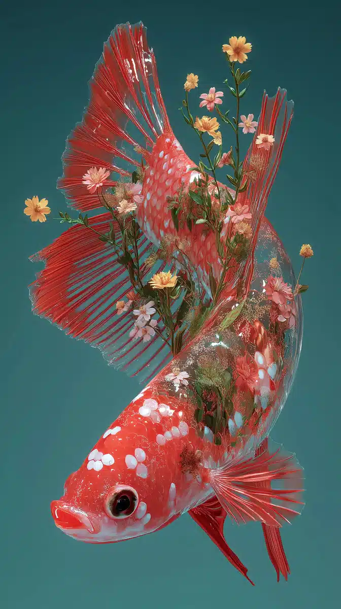 Hyperrealistic Betta Fish Portrait Midjourney提示词