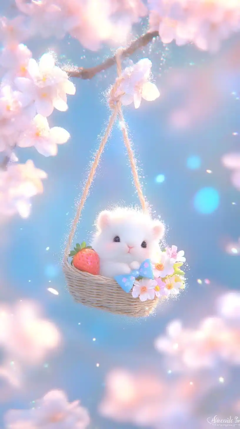 Miniature Rabbits with Baskets Midjourney提示词