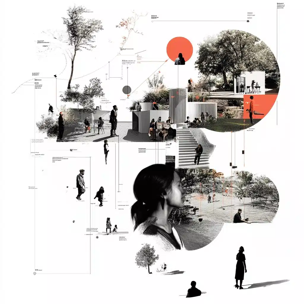 Line Drawing of Community Connections Midjourney提示词