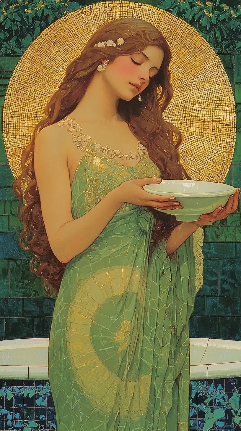 Japanese Angel Bathtub Art Midjourney提示词