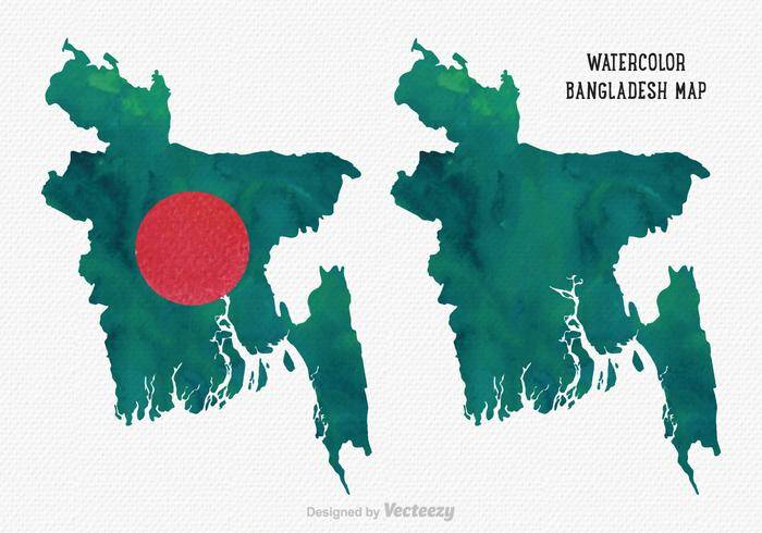 免费矢量水彩孟加拉国地图