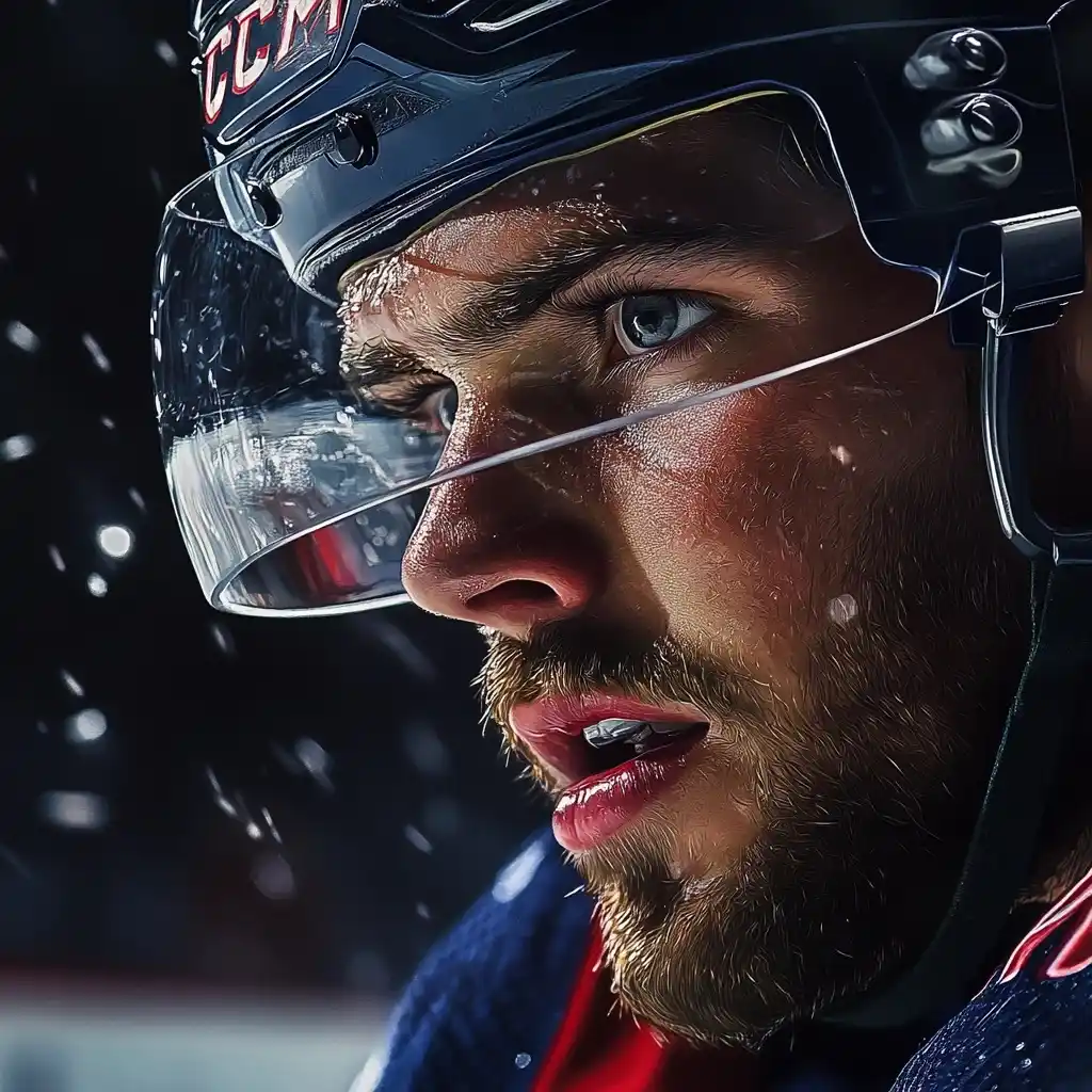 Photorealistic Hockey Action Close-Up Midjourney提示词