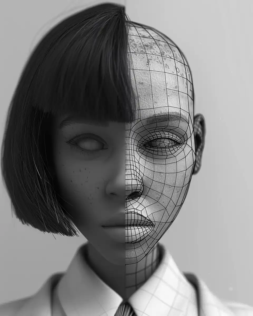 3D Bob Haircut Model Midjourney提示词