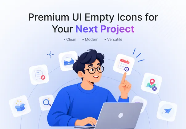 50+空状态图标集（Figma/SVG），Premium Empty State Icons 49+ UI Icons for Figma & SVG
