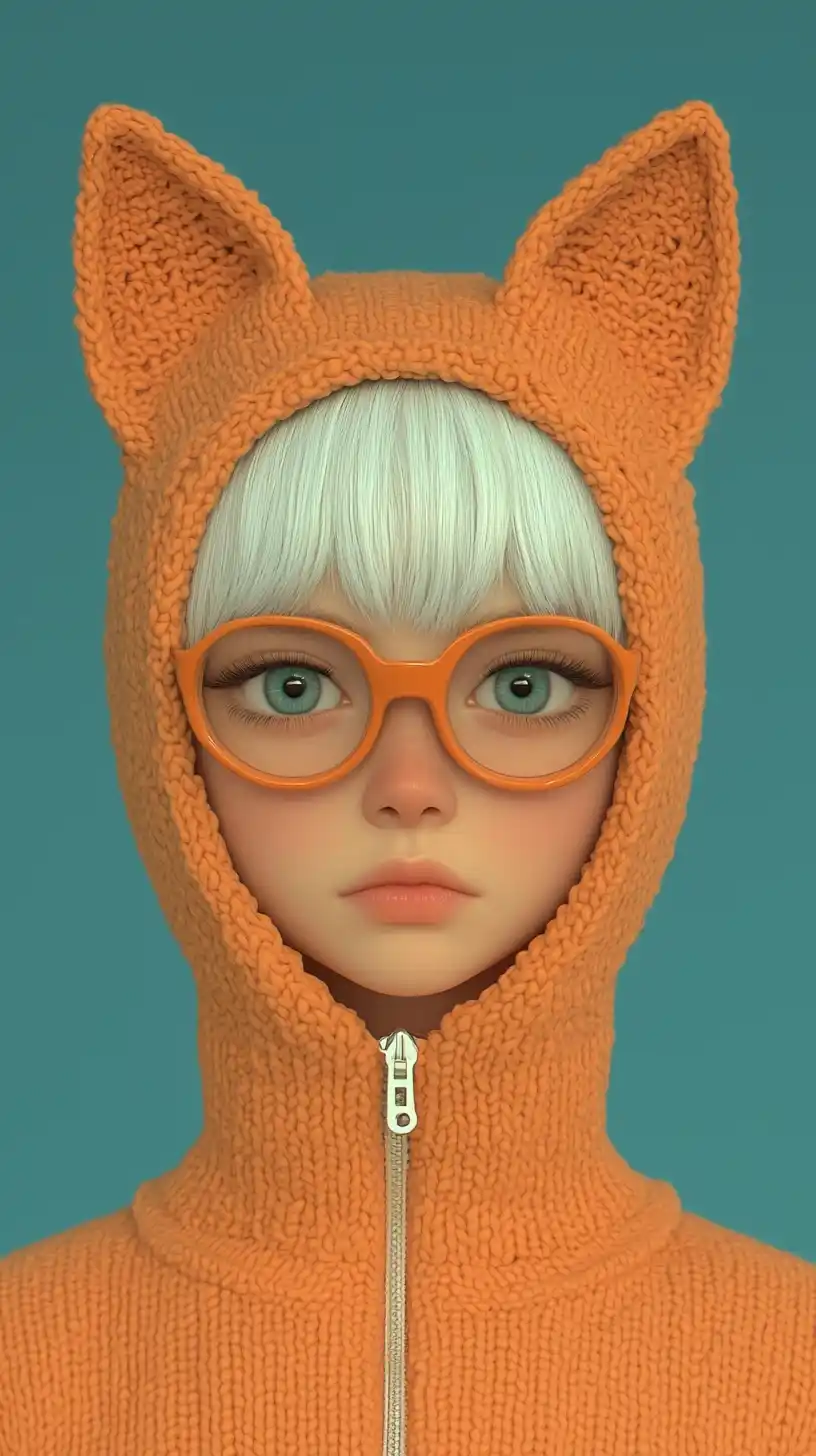 Vibrant AI Girl Portrait Midjourney提示词
