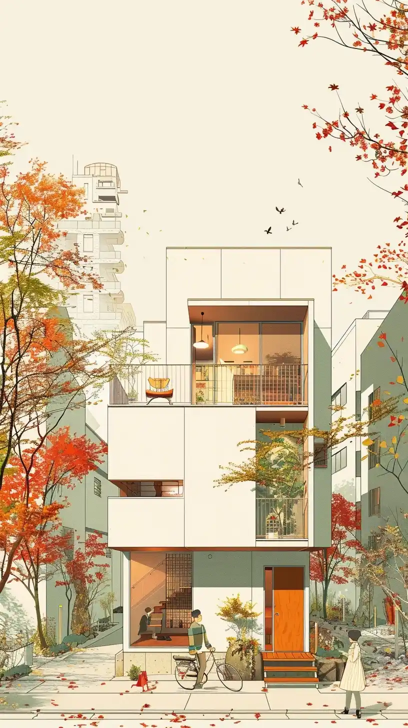 Japanese Compact Tokyo House Midjourney提示词