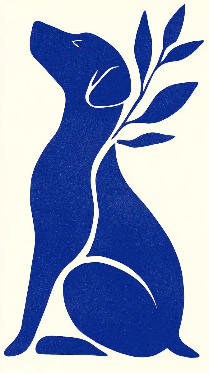 Dogotherapy Woodcut Poster Midjourney提示词