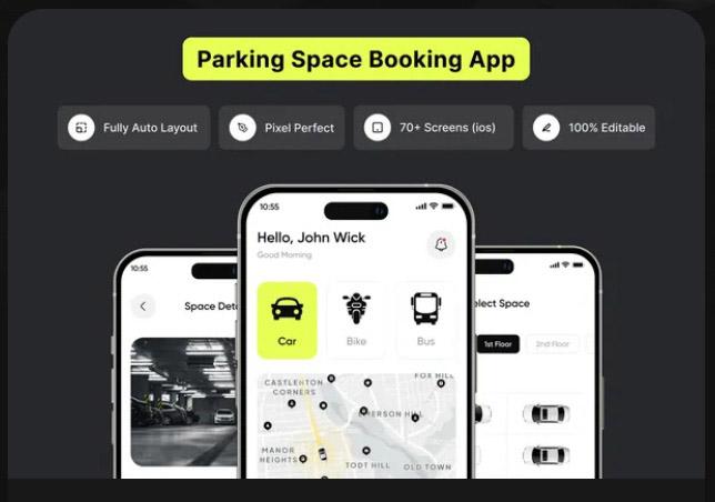 Filllo Parking Space Booking App UI Kit