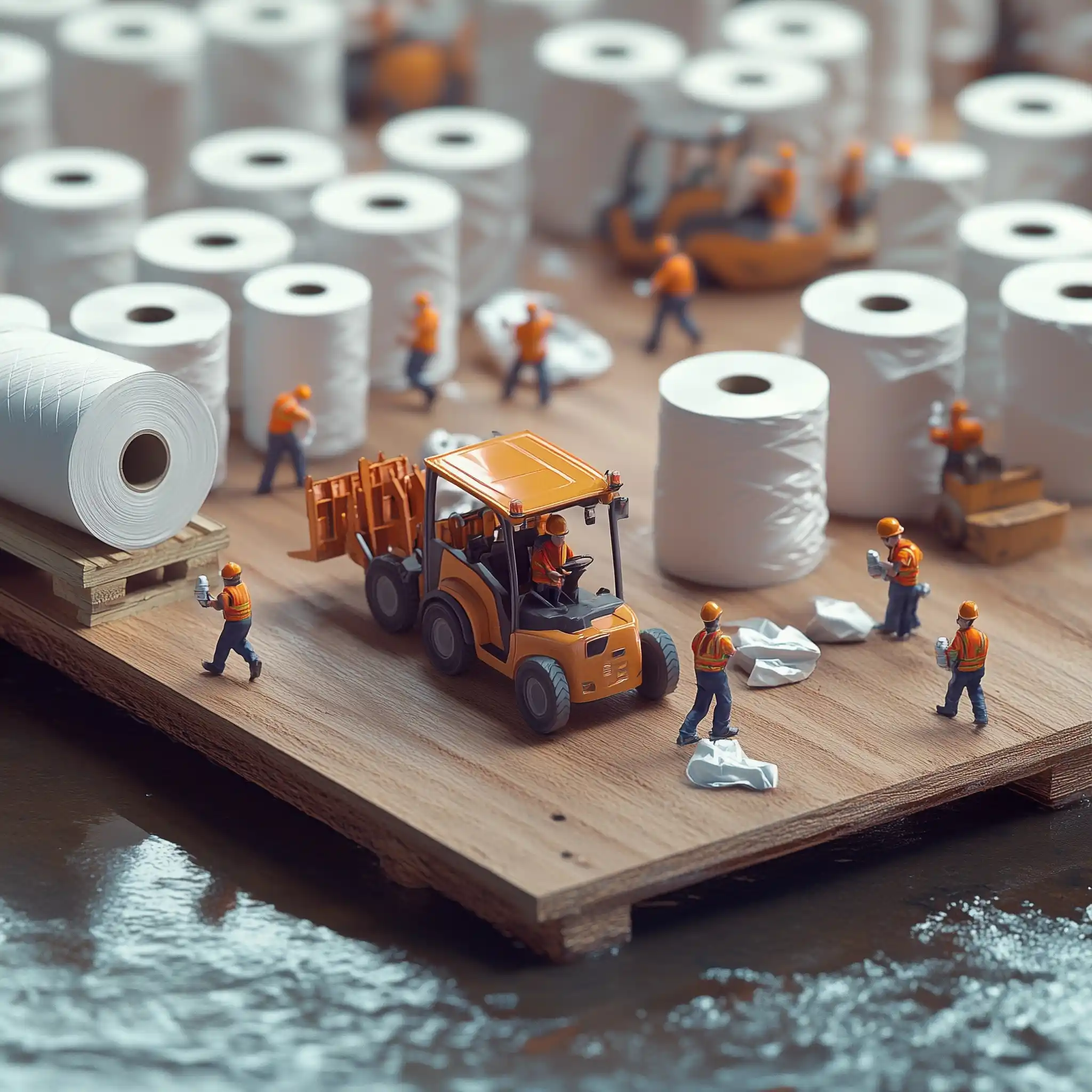 Whimsical Workers Loading Rolls Midjourney提示词