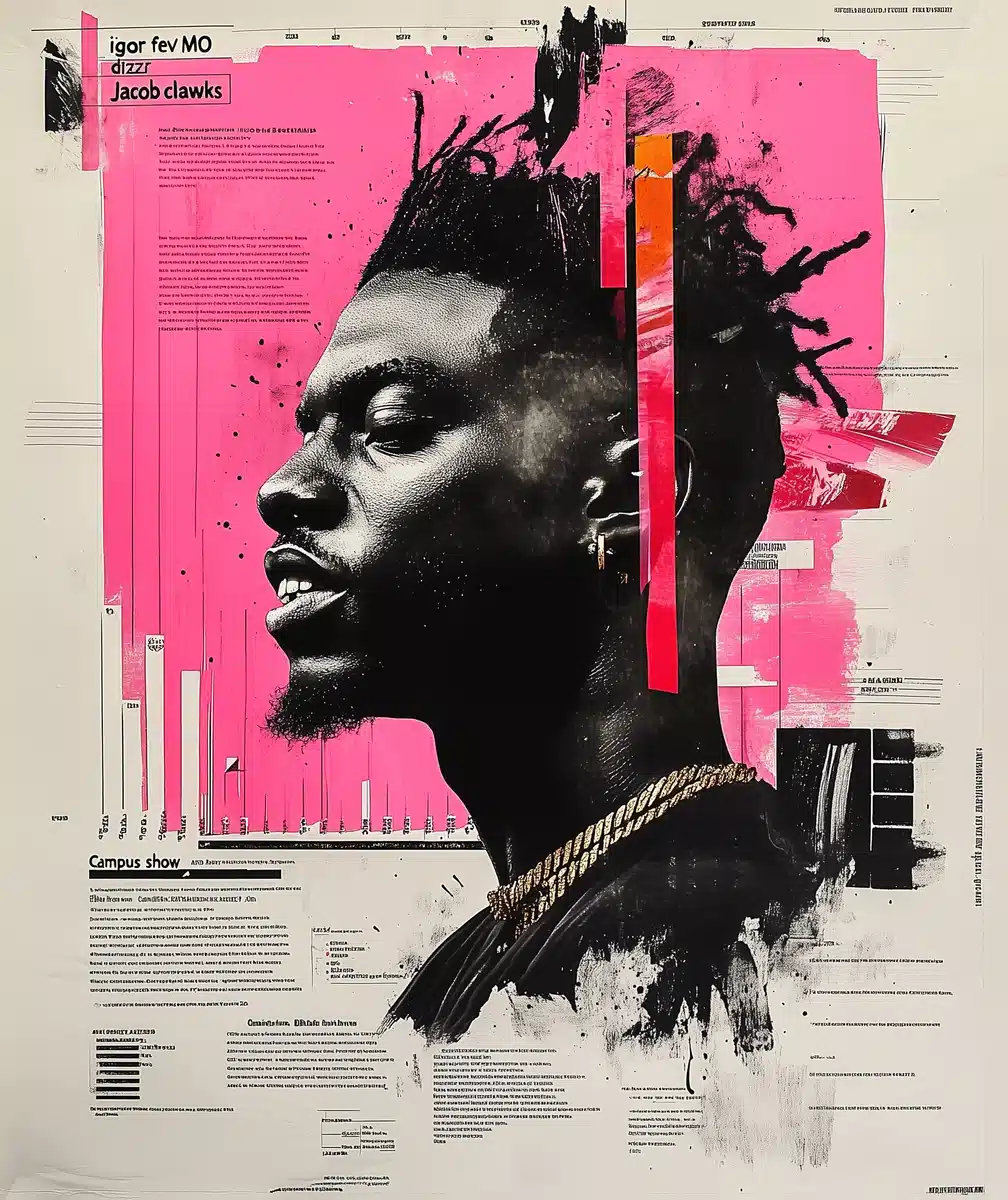 Vintage Hip-Hop Collage Poster Midjourney提示词