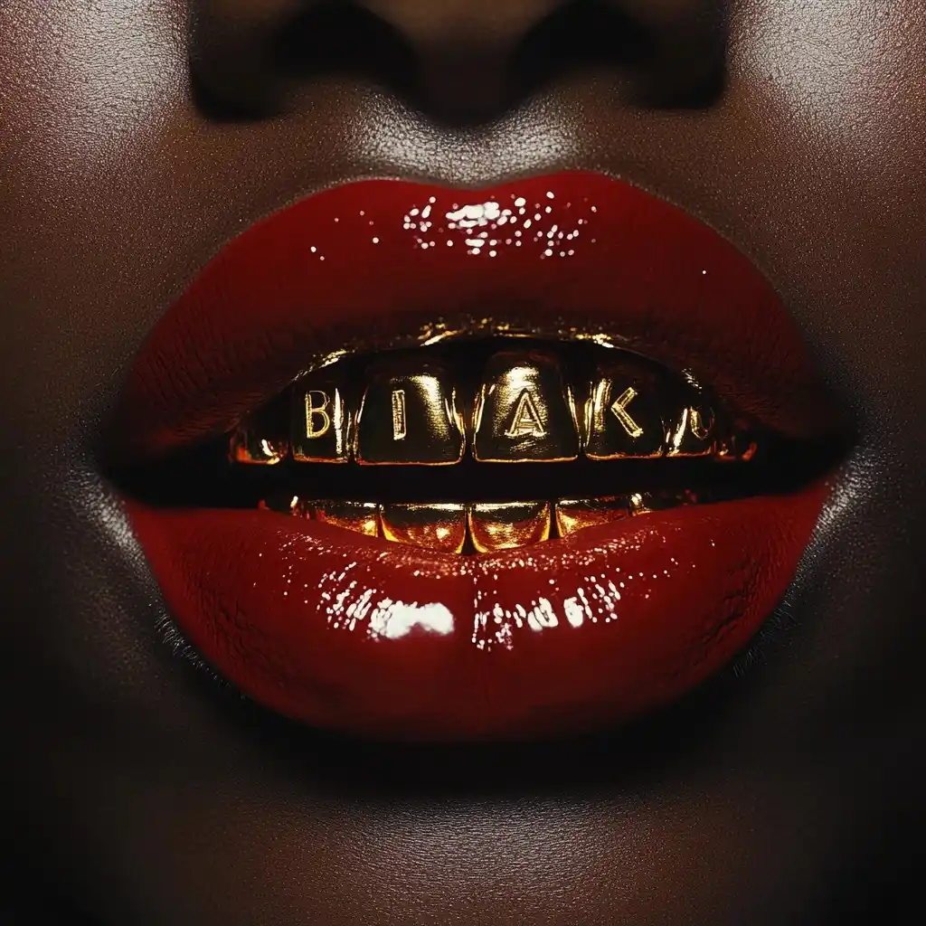 Hyper-Realistic Black Lips Midjourney提示词