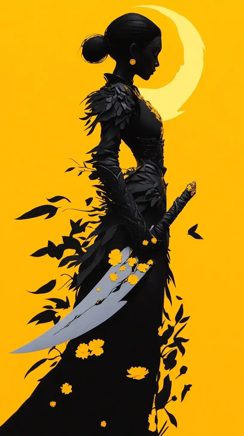 Black and Yellow Deesis by Brom Midjourney提示词