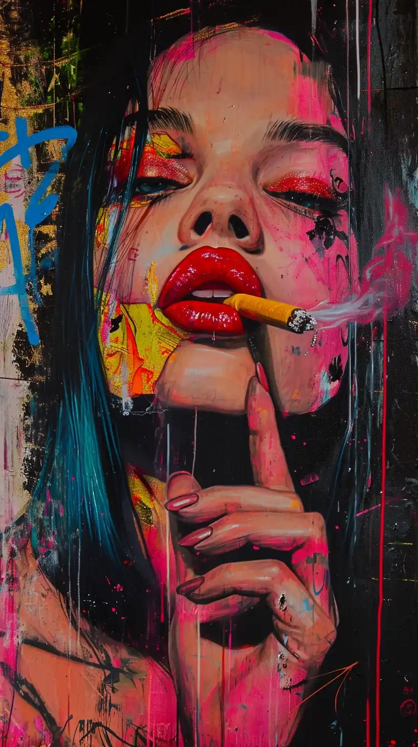 Monopolys Smoking Woman Midjourney提示词