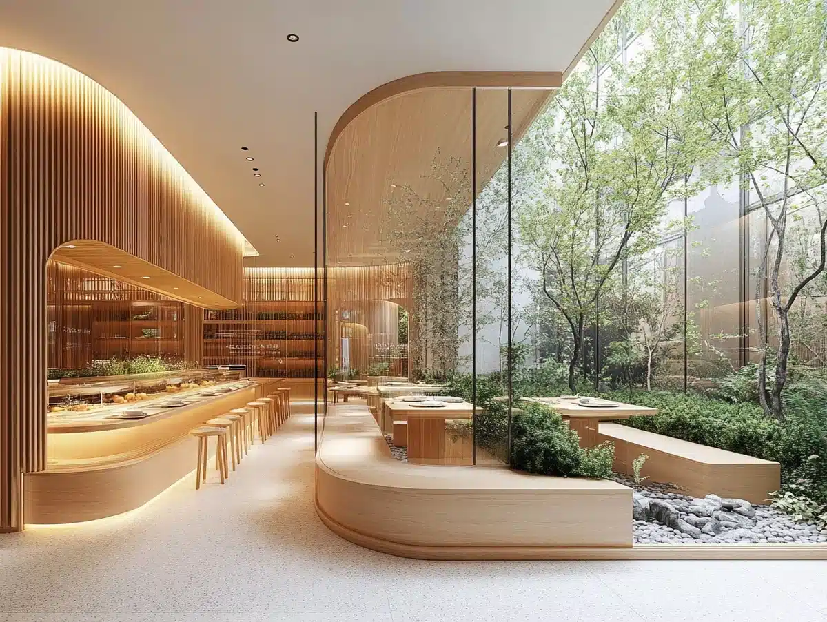 Minimalist Zen Vegetarian Dining Midjourney提示词