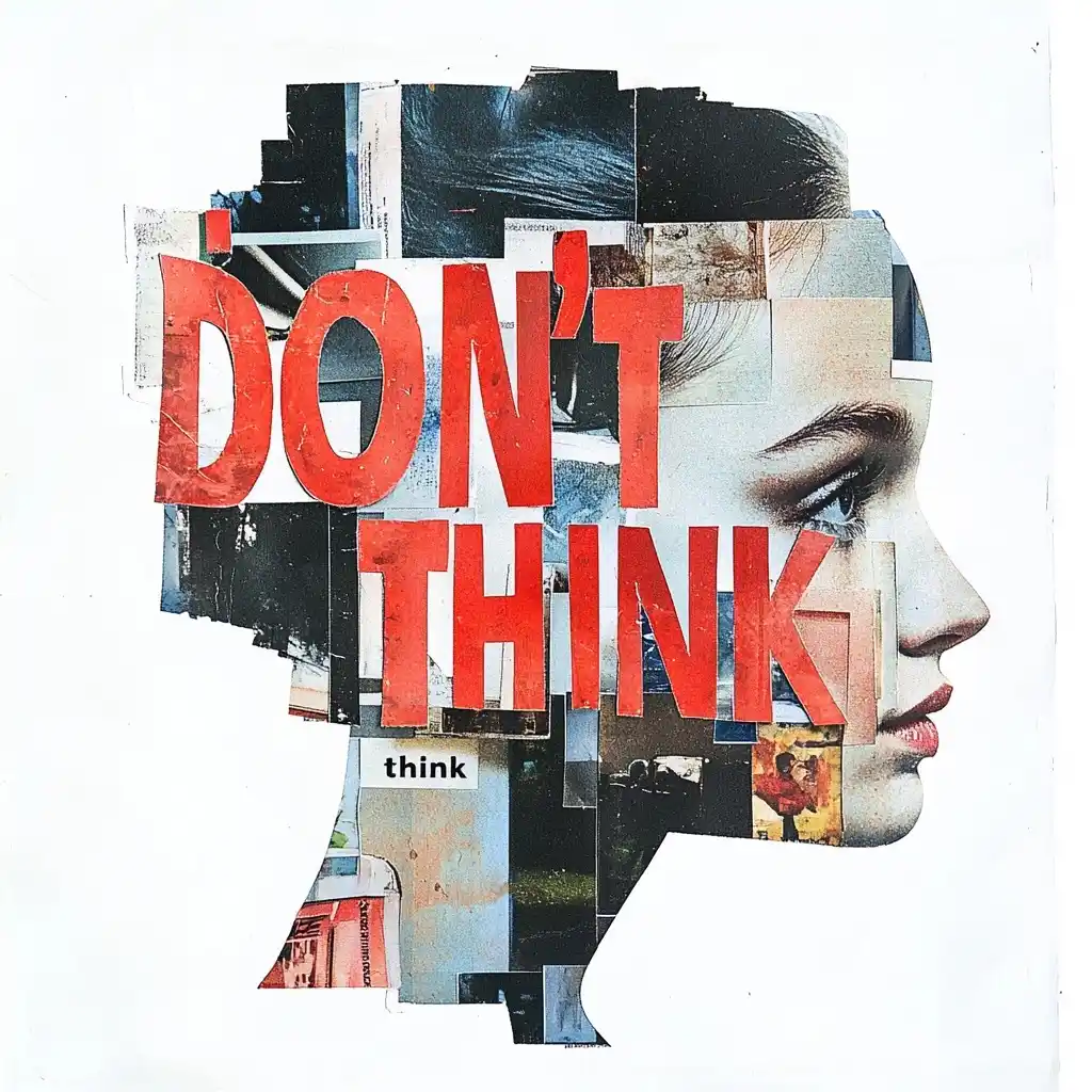Collage Letters Dont Think Midjourney提示词