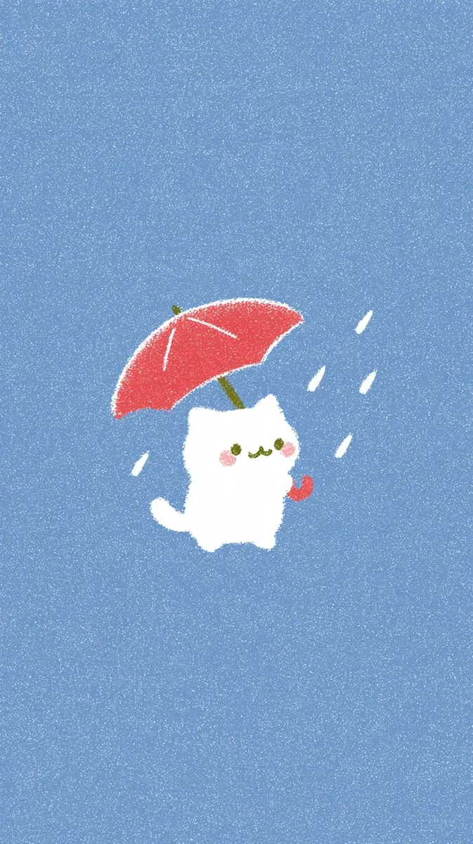 Cat with Umbrella Wallpaper Midjourney提示词