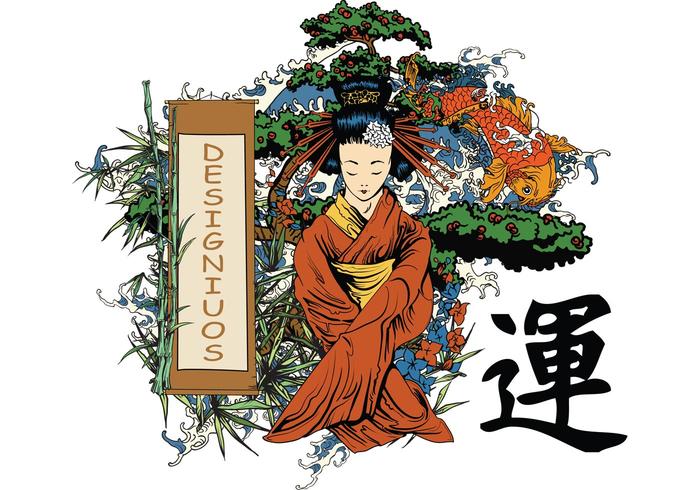 日本的插图矢量