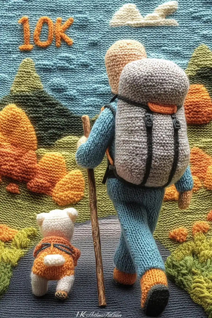 Woolen Hiker and Dog Midjourney提示词