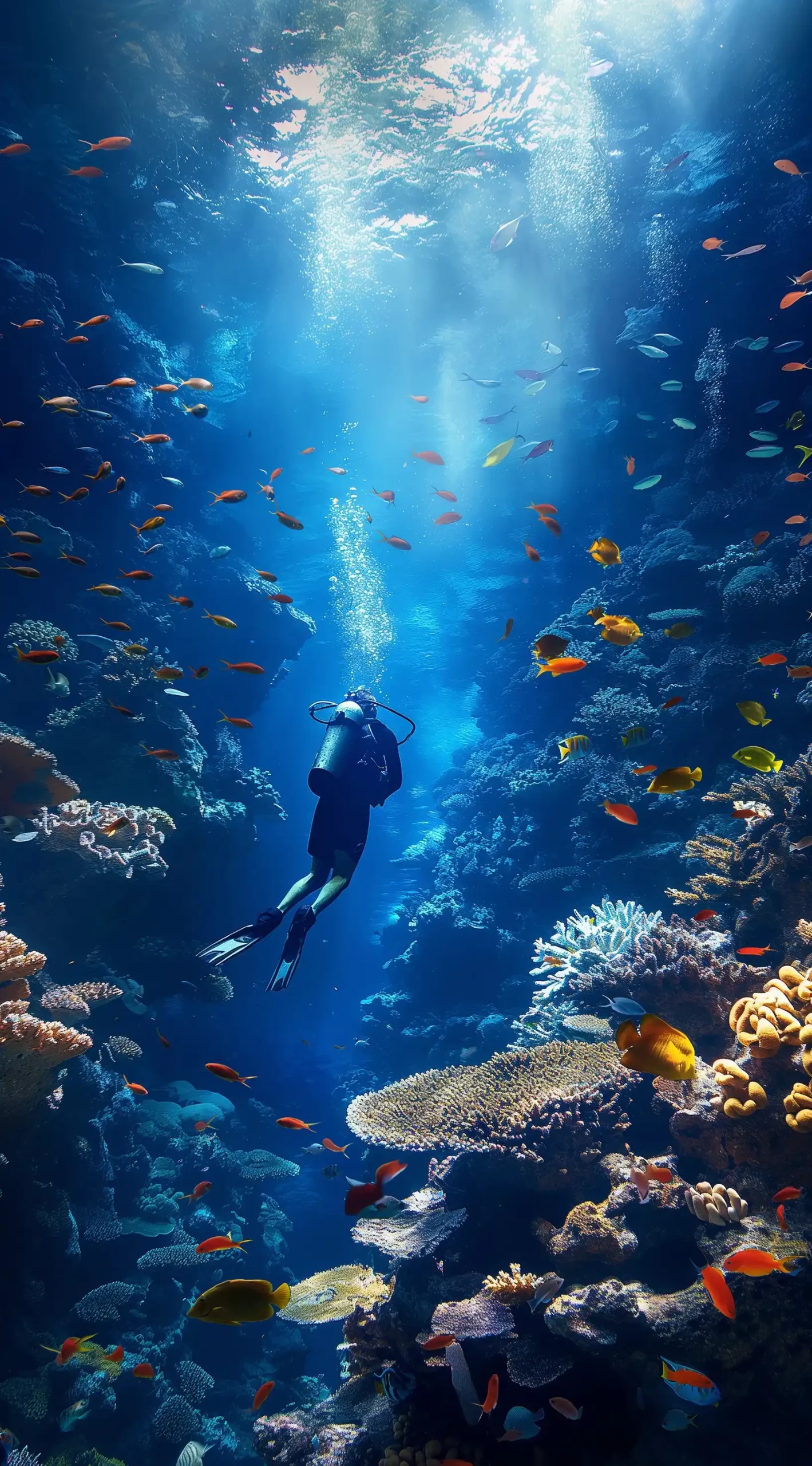 Realistic Japanese Diver in Deep Sea Midjourney提示词